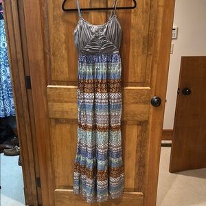 Anthropologie Striped and Patterned Maxi Dress
